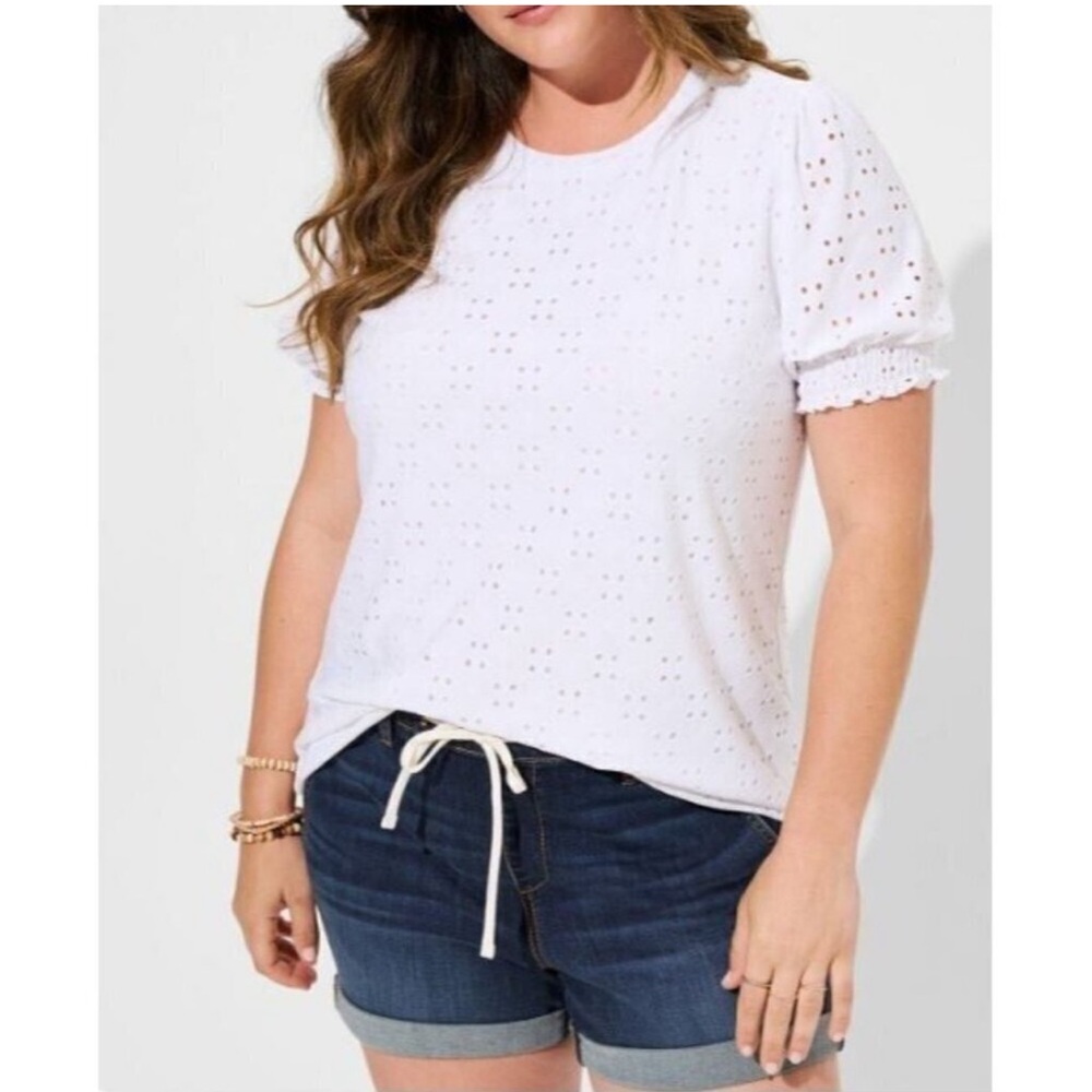 SOLD Torrid White Eyelet Top
